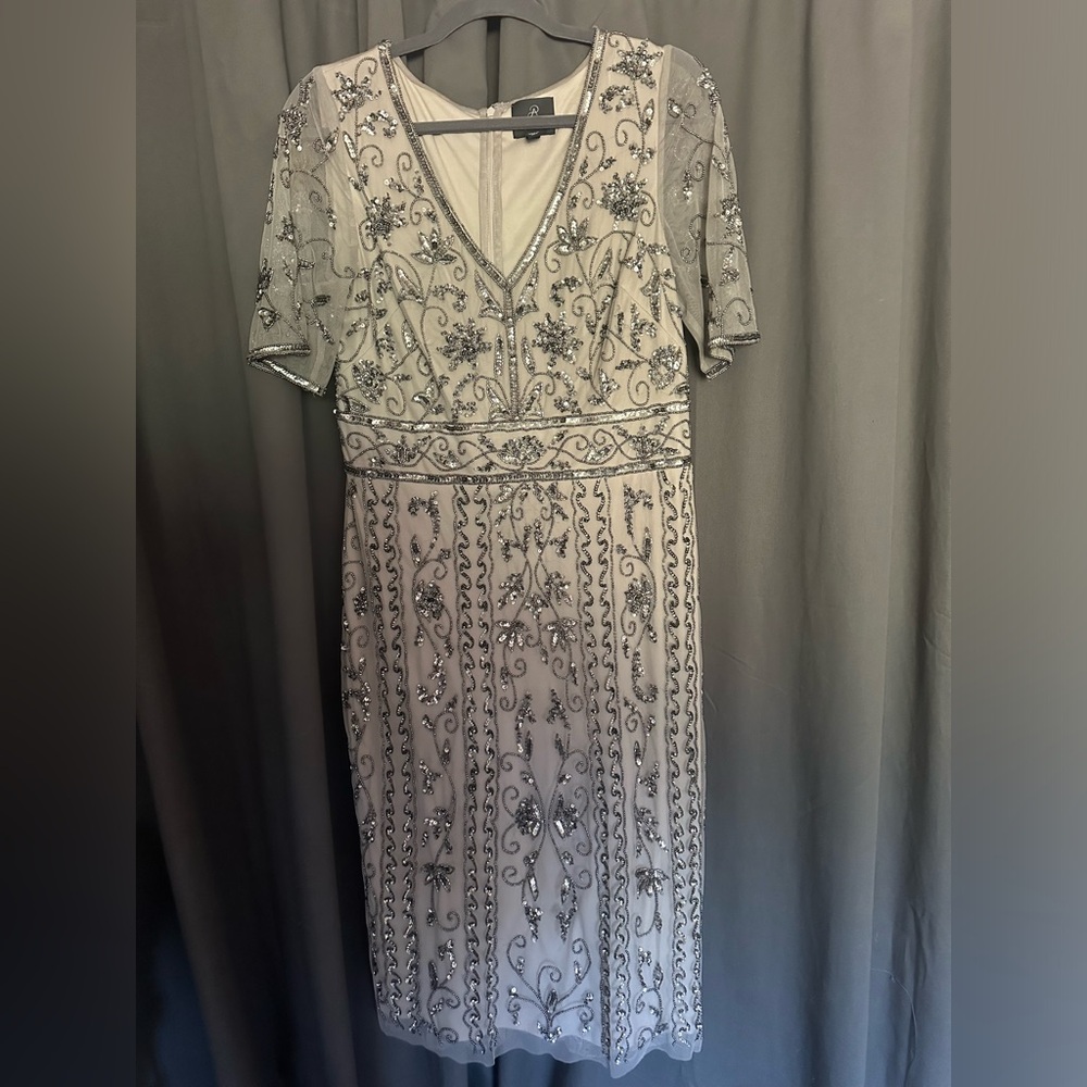 Adrianna Papell beaded cocktail /Mother of the Bride /Groom dress.